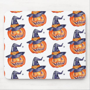 Tapis De Souris Éffrayant sourire citrouille Halloween