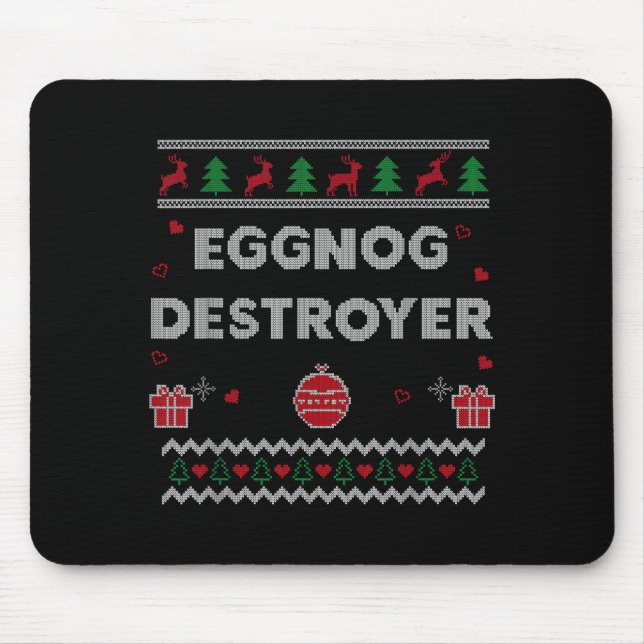 Tapis De Souris Eggnog Lover Funny Ugly Christmas Style Xmas Gift  (Devant)
