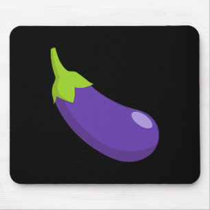 Tapis De Souris Eggplant Et Pêche Correspondant Couple Icône Émoti