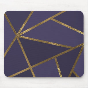 Tapis De Souris Eggplant Purple Or Bronze Géométrique Glam Chic
