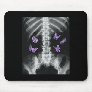 Tapis De Souris Egirl Xray Squelette rose Papillon Harajuku Y2k Da
