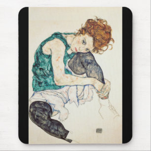 Tapis De Souris Egon Schiele Femme assise avec genou plié