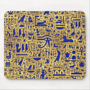 Tapis De Souris Egyptian hieroglyphic Lapis Lazuli and Gold