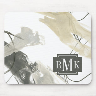 Tapis De Souris Élan monochrome du monogramme  