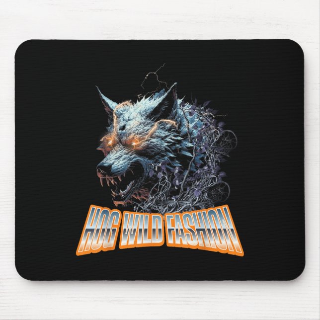 Tapis De Souris Électrifié Wolf Chaos Animal Rage Énergie (Devant)