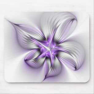 Tapis De Souris Élégance florale Art fractal violet abstrait moder