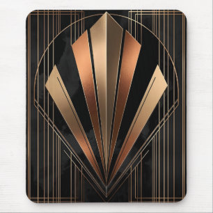 Tapis De Souris Élégance Géométrique Métallique Art Déco