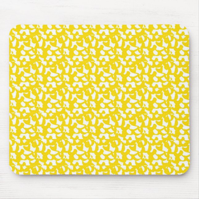 Tapis De Souris Elégance moderne Art Abstrait Jaune (Devant)