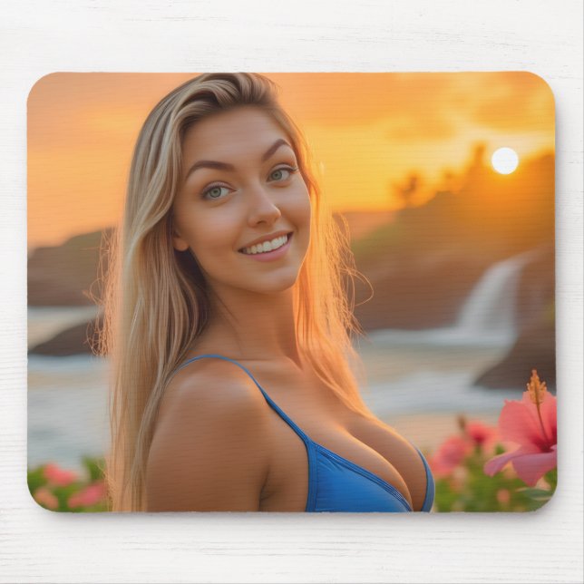 Tapis De Souris Élégance tropicale : Photoshoot Bikini d'Helena (Devant)