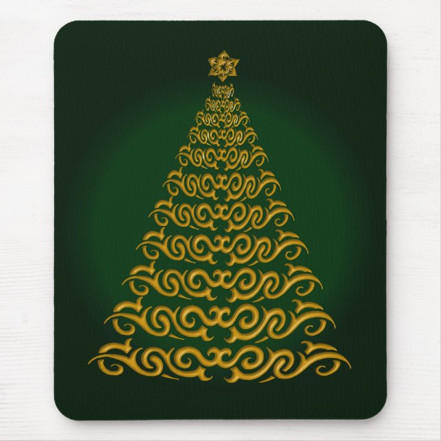 Tapis De Souris Élégant arbre de Noël vert Souris (Devant)