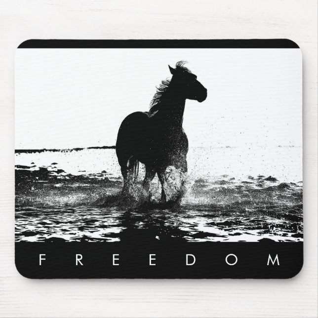 Tapis De Souris Élégant Art Pop Moderne Courir Liberté Cheval (Devant)