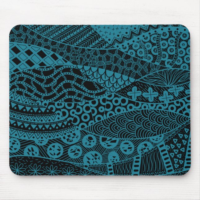 Tapis De Souris Elegant Blue Geometric Abstract | (Devant)
