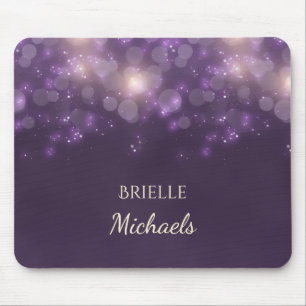 Tapis De Souris Élégant Bokeh Parties scintillant Violet Éclat Ave