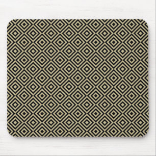Tapis De Souris Élégant Carré or moderne carreaux de diamants  Mot