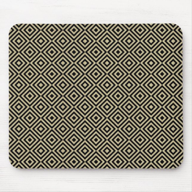Tapis De Souris Élégant Carré or moderne carreaux de diamants  Mot (Devant)
