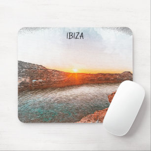 Tapis De Souris Elégant coucher de soleil d'Ibiza Espagne