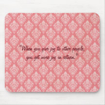 Élégant Damask Pink Motif Pouse Pad