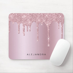 Tapis De Souris Élégant élégant rose rose rose parties scintillant