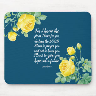 Tapis De Souris Elegant Floral Scripture 29:11 Mouse Pad