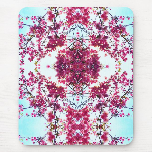 Tapis De Souris Elégant mandala abstrait de boho rose (Devant)