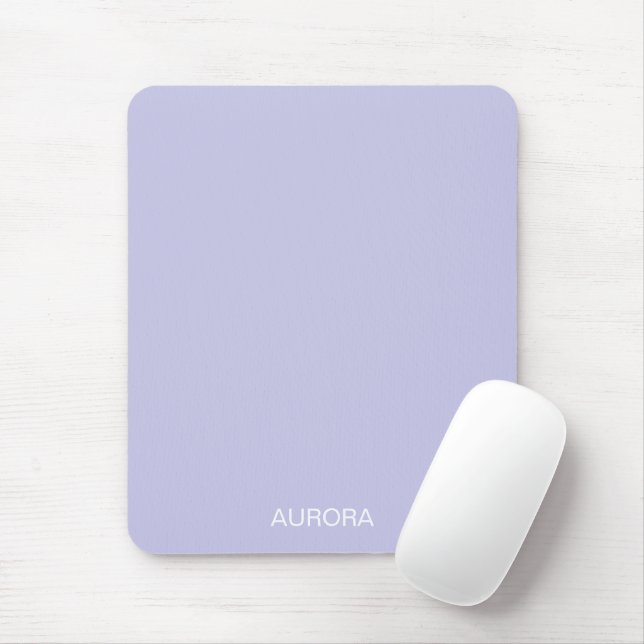 Tapis De Souris Élégant Misty Lilac Nom personnalisé - (Avec souris)