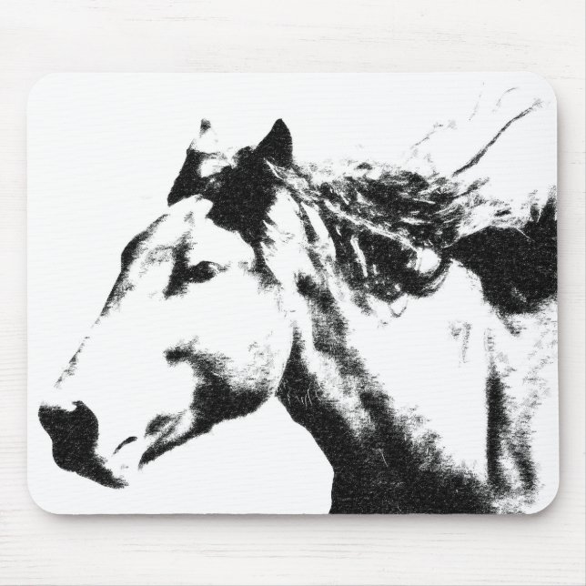 Tapis De Souris Élégant Modèle Pop Art moderne Cheval de course (Devant)