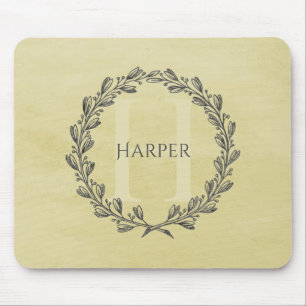 Tapis De Souris Élégant monogramme de couronne   Panier de souris 