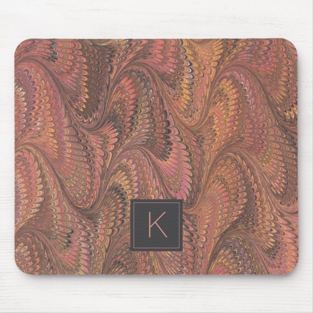 Tapis De Souris Élégant Monogramme en marbre (Devant)
