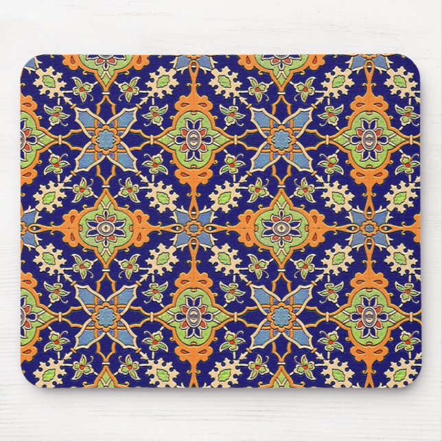 Tapis De Souris Elégant Mousepad bleu et orange (Devant)