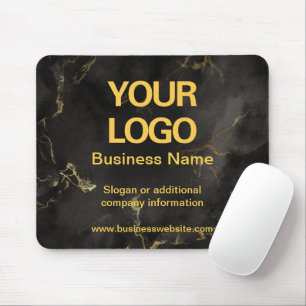 Tapis De Souris Élégant noir et or Marble Business Slogan