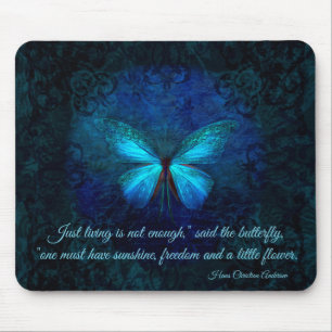 Tapis De Souris Élégant papillon bleu