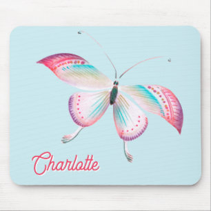 Tapis De Souris Élégant Papillon Bohème personnalisé Pad de souris