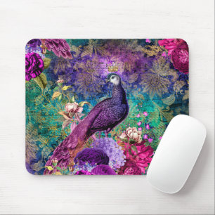 Tapis De Souris Élégant Peacock Vintage violet Turquoise