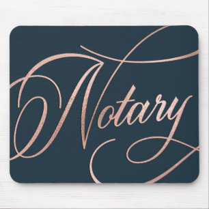 Tapis De Souris Elegant Rose Gold & Navy Notary Loan Agent