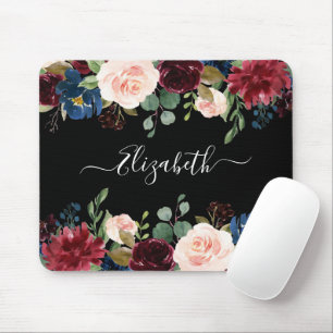 Tapis De Souris Elégant Script Aquarelle Aquarelle Mixte Floral