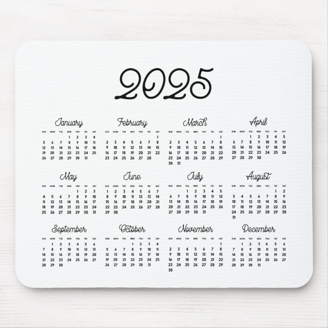 Tapis De Souris Élégant script vintage calendrier 2023 (Devant)