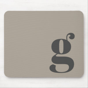 Tapis De Souris Élégant Taupe Brown gris minimaliste Monogramme ré