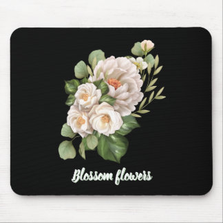 Tapis De Souris Elegant white floral bouquet with green leaves