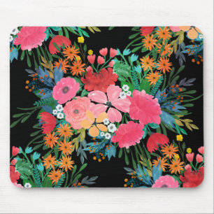 Tapis De Souris Elégante aquarelle rose Bouquet floral Conception