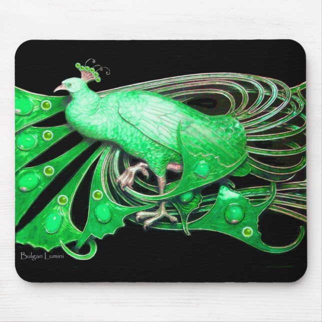 TAPIS DE SOURIS ELÉGANTE BOÎTE EN NOIR VERT EMÉRALLIEN (Devant)