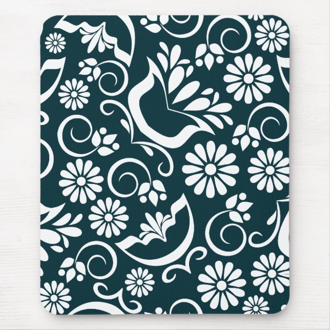 Tapis De Souris Elégante bouche noire et blanche (Devant)