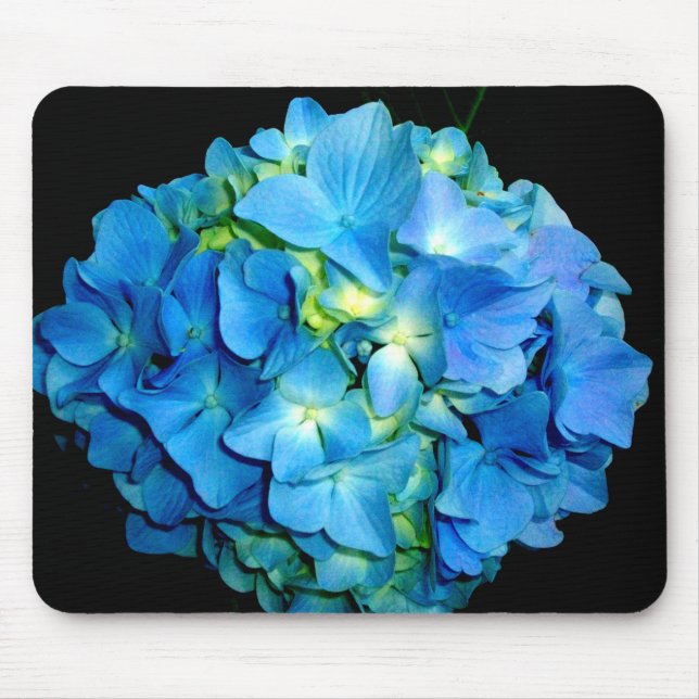 Tapis De Souris Elégante hydrangée fleurie bleue (Devant)