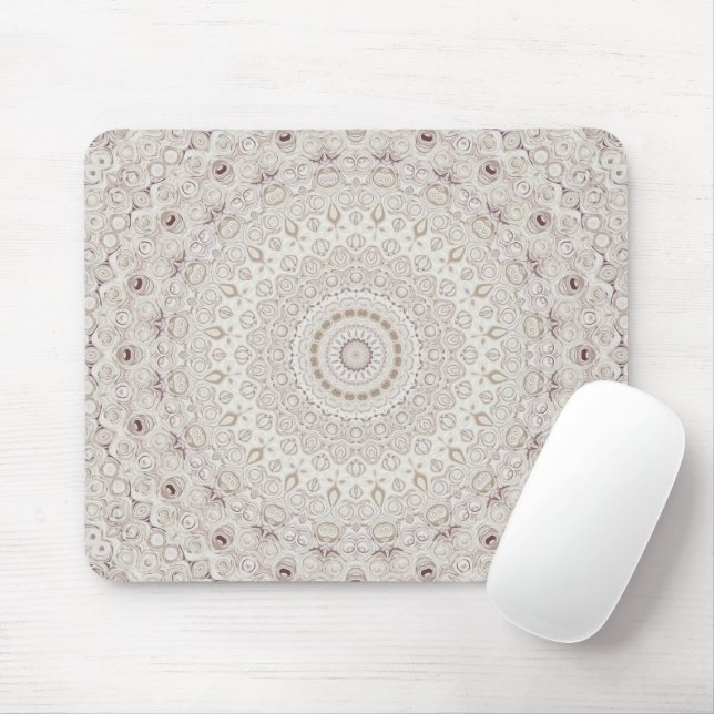 Tapis De Souris Elégante médaille de bois beige (Avec souris)