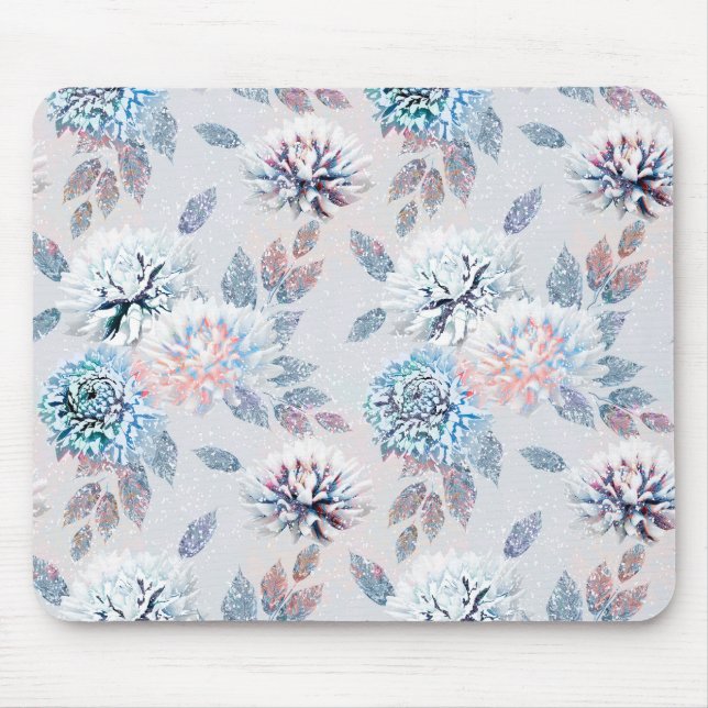 Tapis De Souris Elégante motif rétro fleurie. (Devant)
