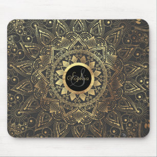 Tapis De Souris Elégante oeuvre de mandala en or