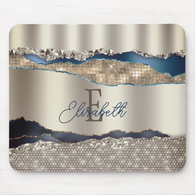 Tapis De Souris Élégante série d'âge bleu Indigo (Devant)