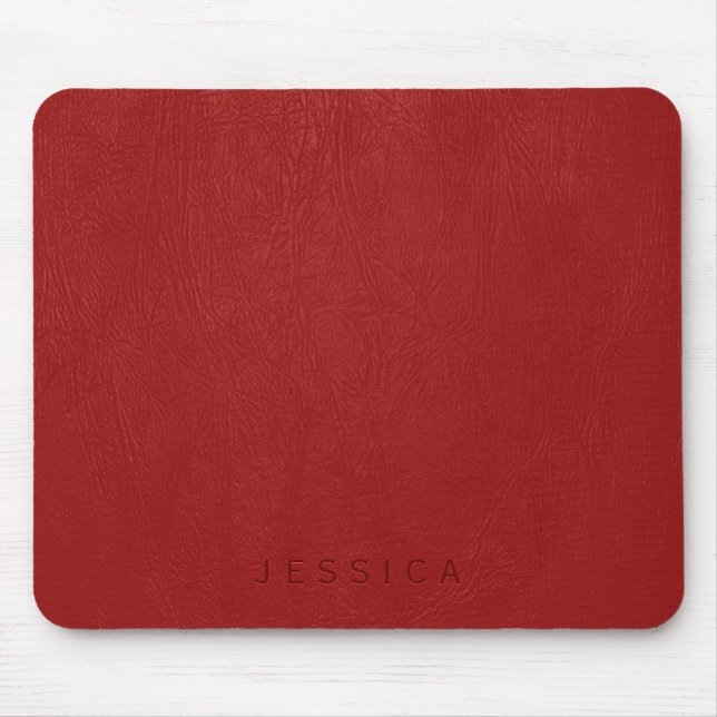 Tapis De Souris Élégante texture en cuir rouge Imprimer (Devant)