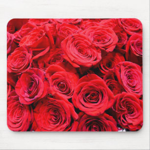 Tapis De Souris Élégantes fleurs rouges à fleurs rouges Roses roug