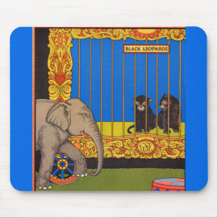 Tapis De Souris éléphant à travers la cage des léopards noirs