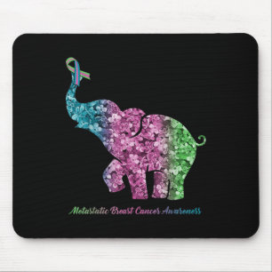 Tapis De Souris Elephant Avec Fleur Métastatique Cancer du Sein Aw